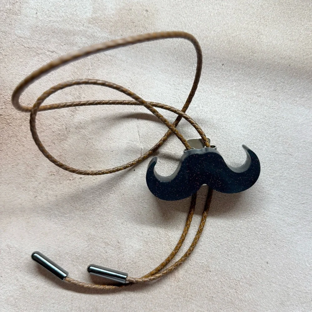 Mustache bolo tie